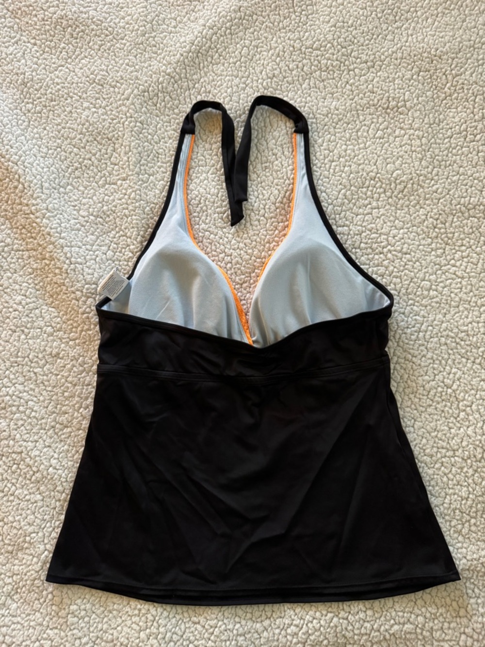 Nike Black Swim Tankini Top with Orange and Pink Trim - Picture 3 of 4